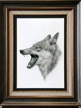 Wolf Graphite Pencil Drawing Fine Art Print Wall Decor Gift Idea Aesthetic Room